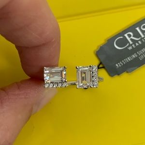 Crislu adjustable cubic zirconia ring